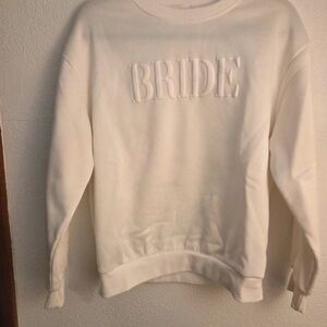 Embroidered 'BRIDE' Ivory Sweatshirt